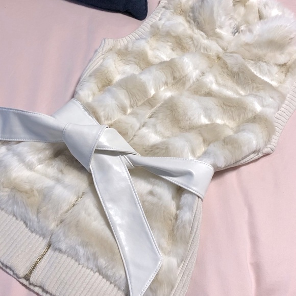 Guess? Faux Fur Cream Vest XS - Picture 1 of 11